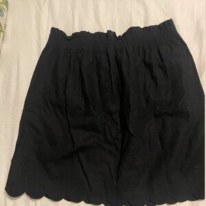 J. Crew Black Scalloped Paper Bag Skirt - 6